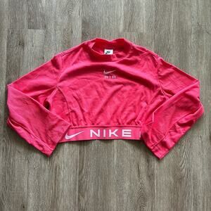 Nike Air Cropped Long Sleeve Waffle Knit Shirt Girls XL Mock Neck